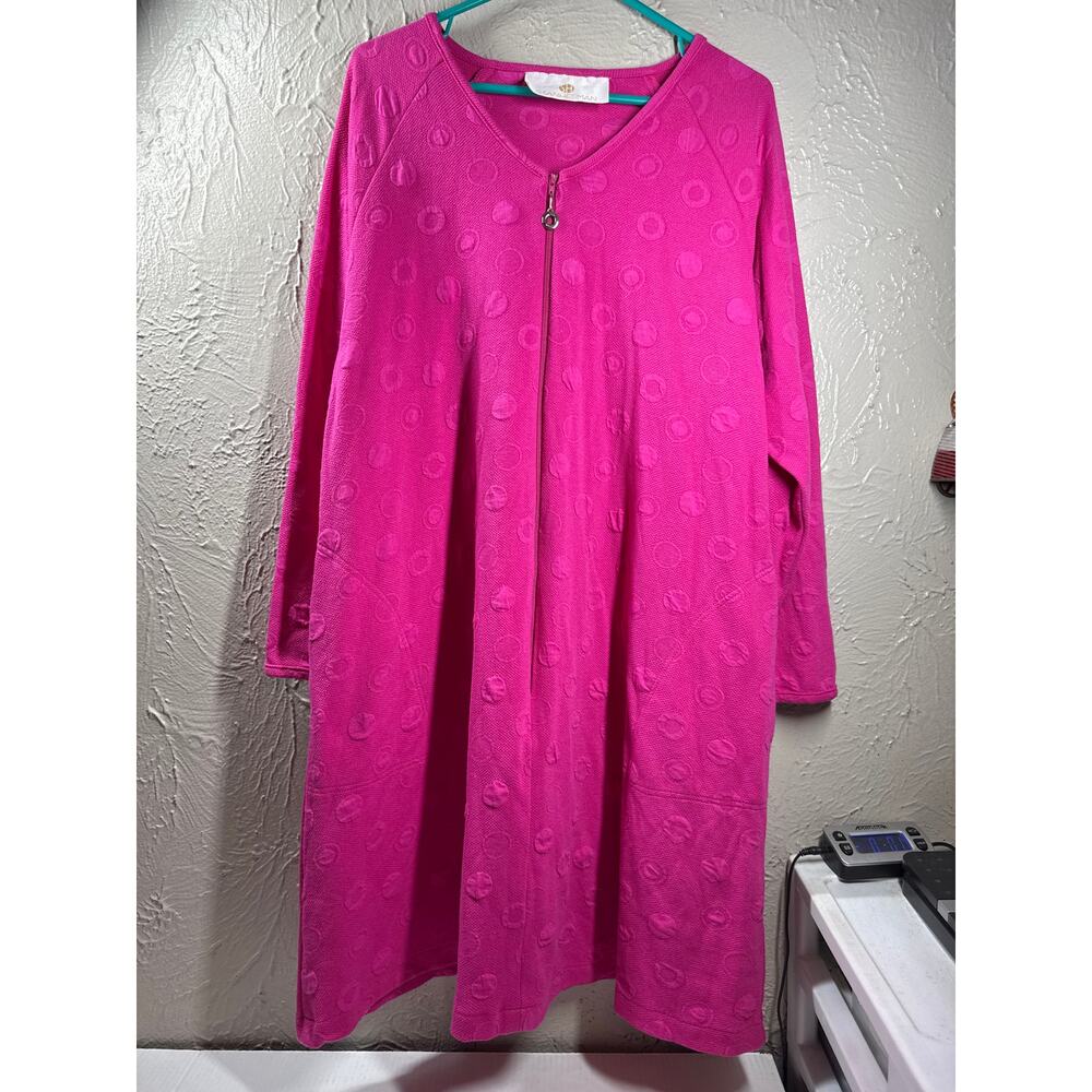 Stan Herman Robe Gown‎ Night House Dress Long Sleeve Pink Size Small